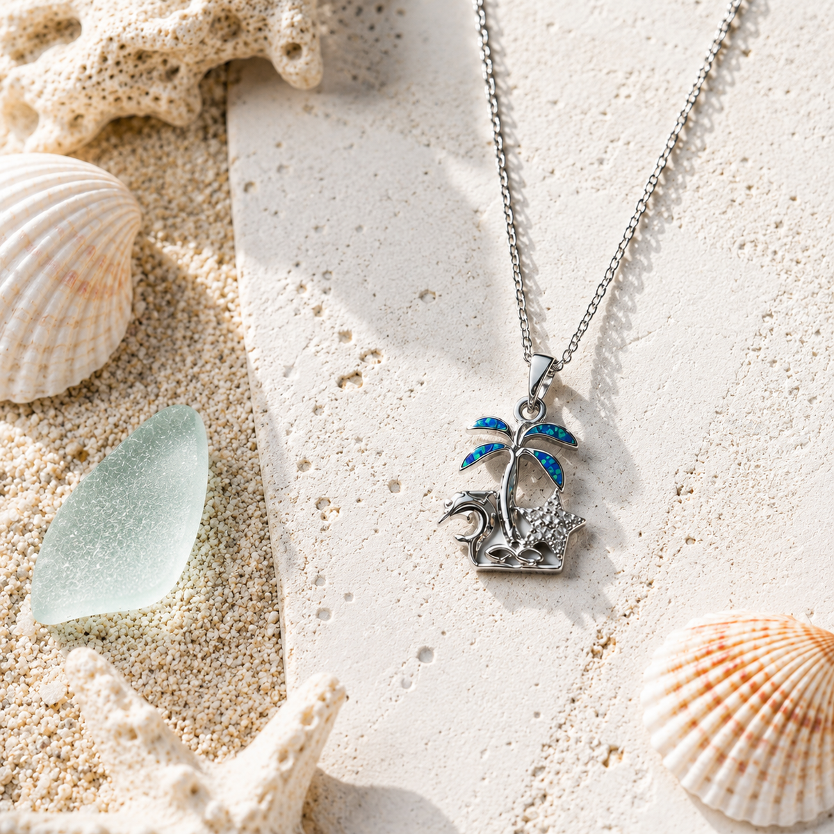 Dolphin Palms Necklace