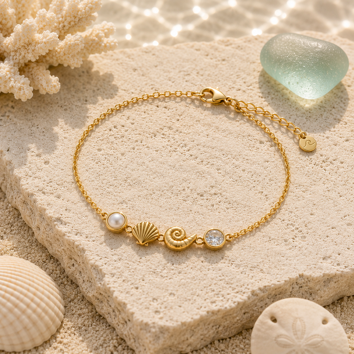 Seashell Pearl Bracelet