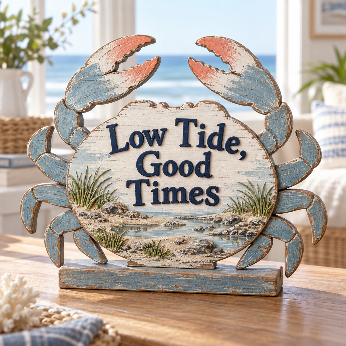 Low Tide, Good Times coastal wood decor