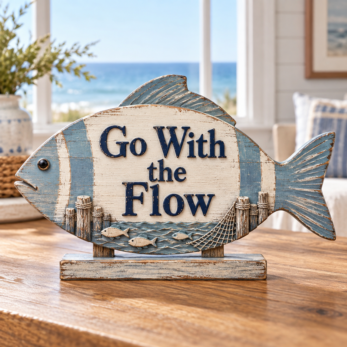 Go With the Flow coastal wood decor