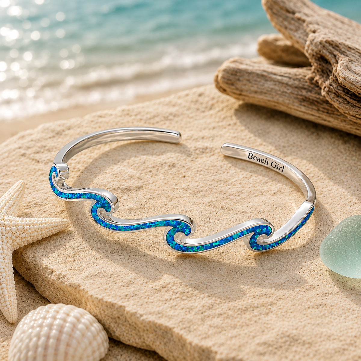 Beach Girl Wave Cuff