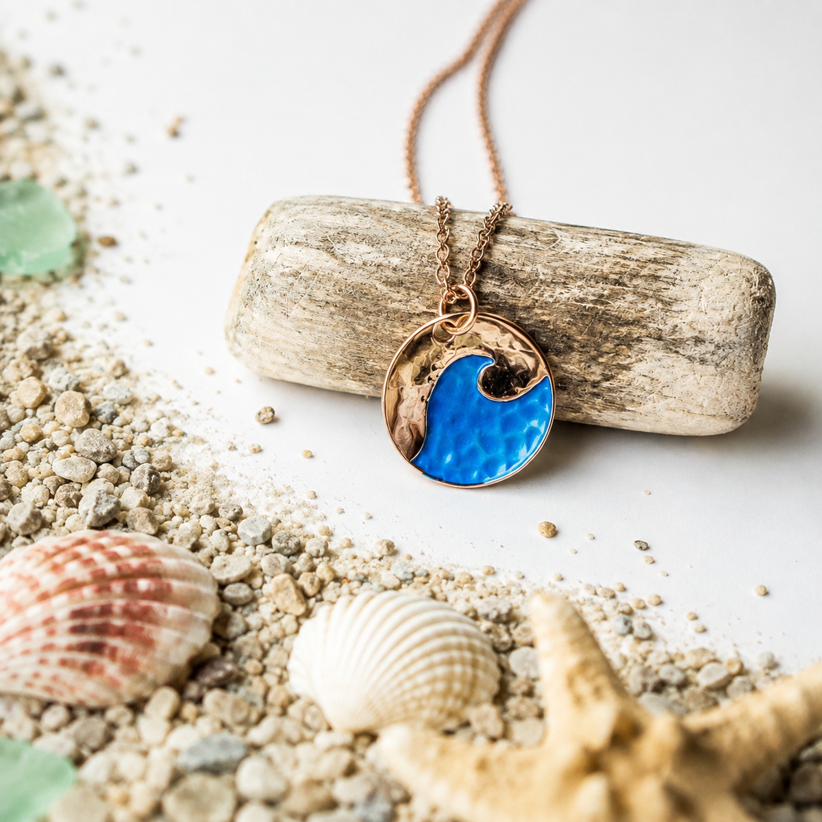 Rose Gold Wave Necklace