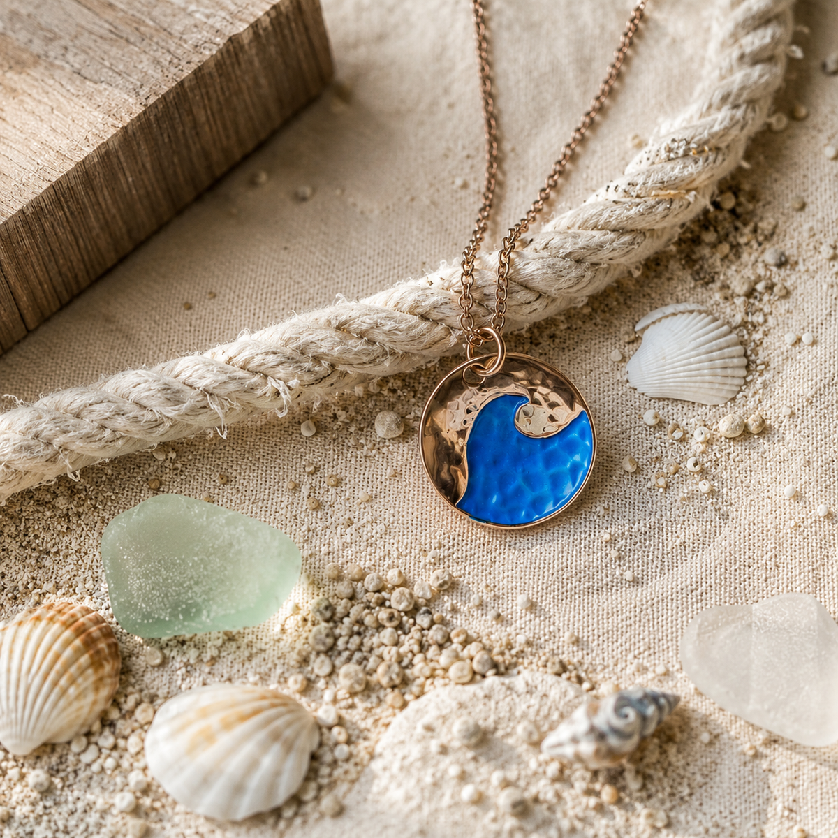 Rose Gold Wave Necklace