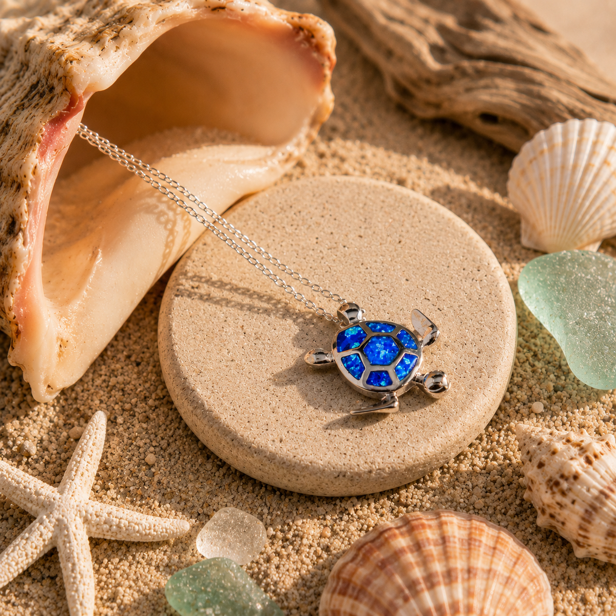 Sapphire Turtle Necklace