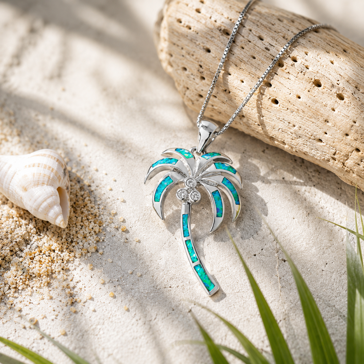 Turquoise Palm Necklace
